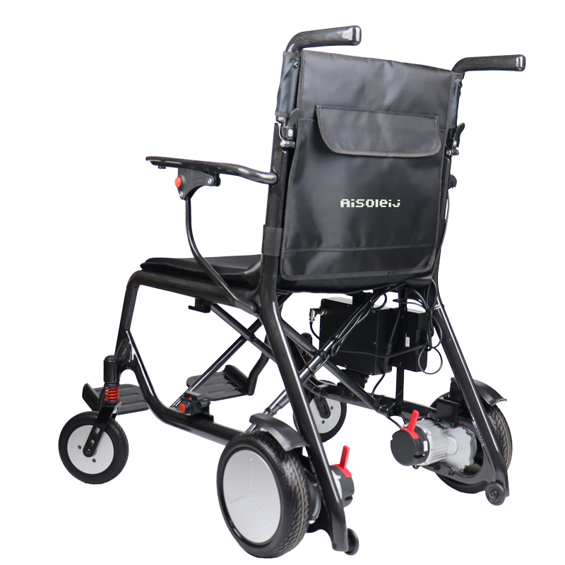 Outdoor ultra light carbon fiber folding power wheelchair