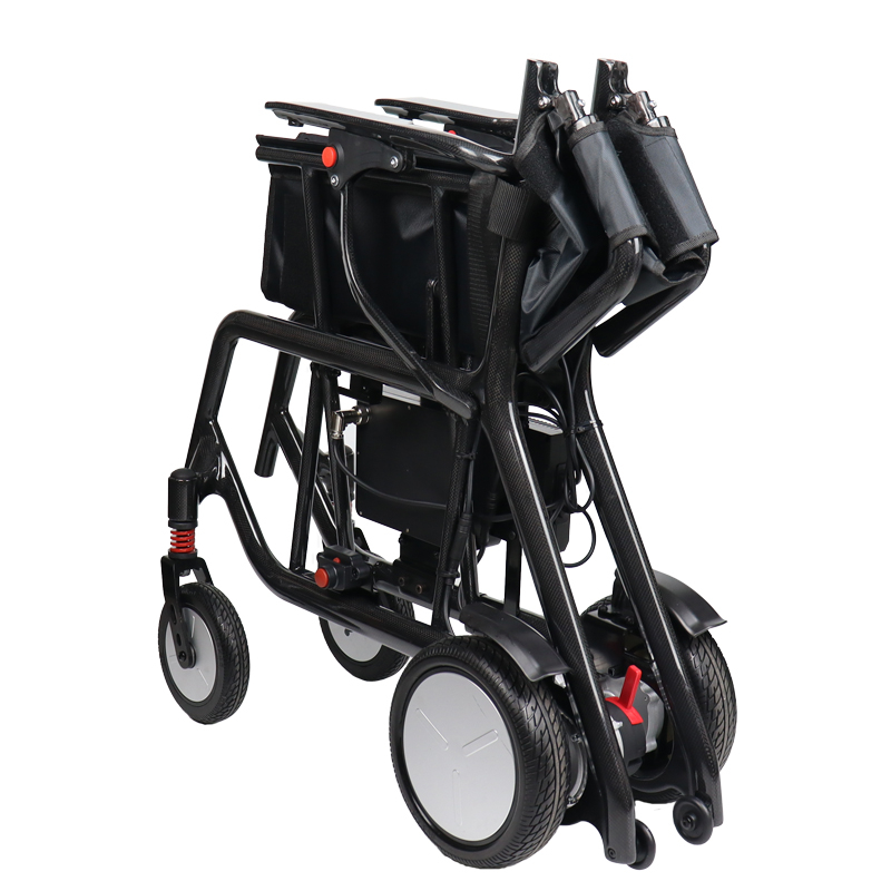 Outdoor ultra light carbon fiber folding power wheelchair
