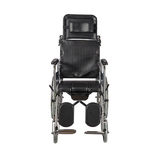 M609 High Recline Back Manual Wheelchair with Commode