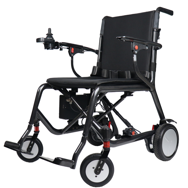 Outdoor ultra light carbon fiber folding power wheelchair